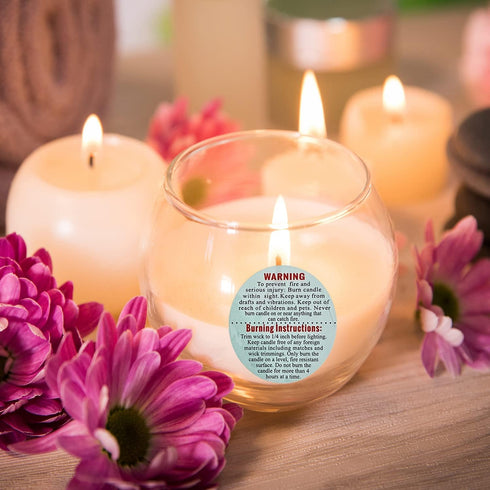 1000 PCS Candle Warning Labels, 1.5inch Round Candle Safety Labels Sticker for Candle Making DIY Candle Jars (Colourful)...