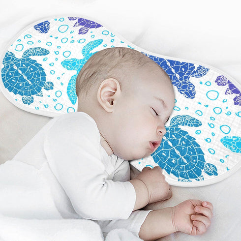 Sea Turtle Ocean Bubble Marine Turtles Muslin Burp Cloths for Baby 2 Pack 100% Cotton Baby Washcloths Bibs for Boy Girl...