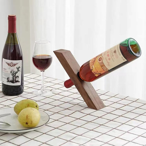 Wine Rack Countertop Wine Bottle Holder Wooden Rustic Wine Stand Tabletop Wine Holder Adult Creative Decoration Accessories Perfect for Home Decor...