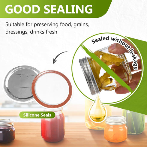 DSJIFGEW 52Pcs Premium Canning Lids, Rings for Regular Mouth Mason Jars - Food Grade Split-Type Metal Canning Kerr Jar Ball Lids...
