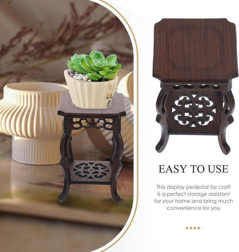 Ciieeo 2pcs Base Flower Pot Base Home Decor Wood Plant Stand Planter Rack Flowerpot Holder Base Home Display Pedestal Planter Holder Planter Stand...