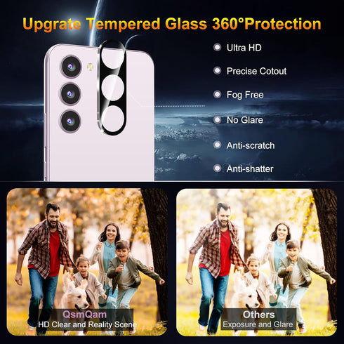 3 Pack Screen Protector for Samsung Galaxy S23 FE + 3 Pack Camera Lens Protector, Ultra HD Tempered Glass, 9H Hardness, Anti Scratch, Easy Install...