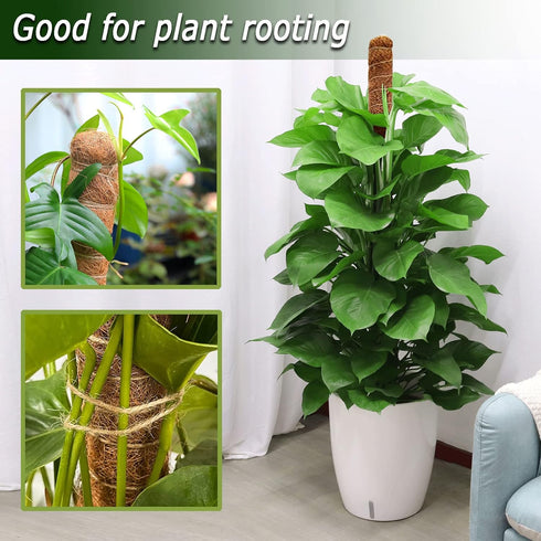 Bendable Moss Pole, 48 Inch Moss Pole for Plants Monstera, Tall Moss Poles for Climbing Plants Indoor, Large Moss Pole Support, Garden Trellis Pla...