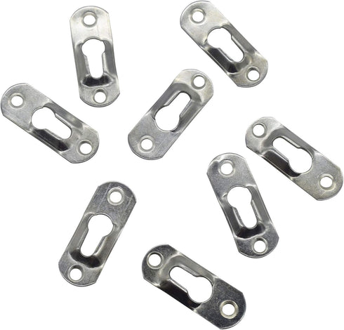 AUEAR, Metal Keyhole Hanger Picture Frame Mirror Cabinet Hanging Fasteners Hardware Flush Wall with Mount Hardware Screws (20 Pack, Silver)...
