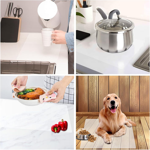 wellhouse Extra Large Silicone Baking Mat Pastry Mat Countertop Protector Clay Mat No-slip Non Stick Waterproof Heat Resistant Silicone Placemats ...