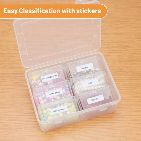 Mathtoxyz 2PCS Small Bead Organizers and Storage, Clear Bead Storage Containers Rectangle Bead Holder Plastic Cases Transparent Boxes for Nail DIY...
