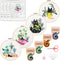 Santune 4pcs Embroidery Kit with Cat and Plant Patterns, Instructions for Beginners Cross Stitch Kits for Adults,2 Embroidery Hoops,Color Threads ...