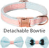 Dog Collar,Metal Buckle Pet Collar Suede Dog Collar Soft&Comfy Adjustable Pet Gift Collars with Bow for Small Medium Large Dogs (Small, Pink&Blue)...