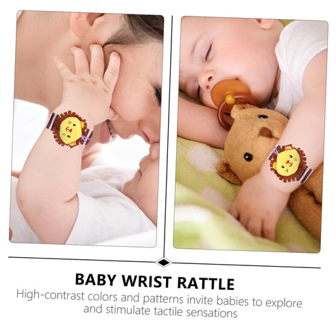 Toyvian 1pc Toy Wrist Lion Snap Bracelet Baby Musical Toy Bell Animal Wrist Rattle Xmas New Year Jingle Bell Toy Toys Baby Lion Wrist Rattle Plush...