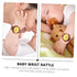 Toyvian 1pc Toy Wrist Lion Snap Bracelet Baby Musical Toy Bell Animal Wrist Rattle Xmas New Year Jingle Bell Toy Toys Baby Lion Wrist Rattle Plush...