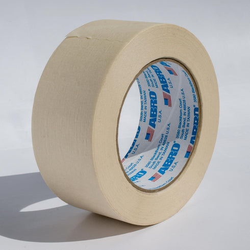 ABRO Masking Tape PRO, 48mm x 55M, All Purpose Natural Masking Tape for Temporary Labeling and Marking, Easy Tear, Clean Removal, Painters Tape fo...