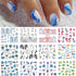 12 Sheets Marble Nail Water Transfer Stickers Colorful Marble Patterns Nail Design Nail Art Stickers Irregular Wave Geometry Line Sliders Nail Dec...
