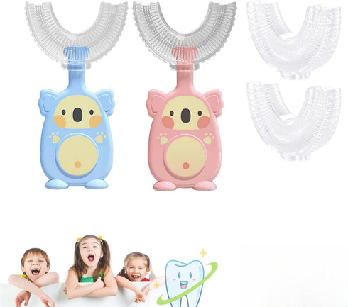 Toddler Children 360 U Shaped Toothbrush Kid Age 2-6&2-4&4-7&6-8 Yr All Rounded Teeth Brush Head Pack, Easy Circular Wide 3 Side Foam Manual Boy G...