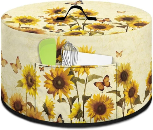 Sunflower Oval Slow Cooker Cover with Top Handle Crock Pots Cover Resistant Kitchen Appliance Cover Butterfly Slow Cooker Protection Case Slow Coo...