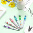 12 Pcs Plastic Beadable Pens Floral Bead Pens Spring Flowers Assorted Bead Pen Ballpoint Pen Shaft Black Ink Beaded Pens with 12 Pcs Refills for D...