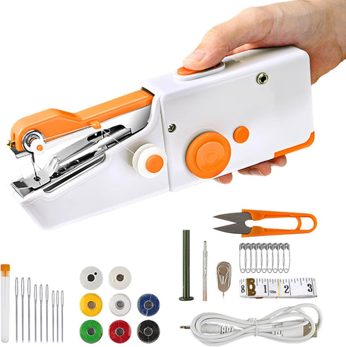 Hand held Sewing Machine, Portable Sewing Machine Handheld for Quick Stitching 33Pcs, Mini Sewing Machine for Beginners Suitable for Home Travel D...