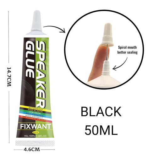 Loud Speaker Repair Glue Foam Side Dust Cap Rubber Edge Cone Basin Strong Adhesive 50ML/1.68 fl.oz (1)......