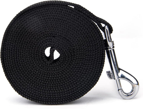 Strong Durable Nylon Dog Training Leash, 1 Inch Wide Traction Rope, 6 ft 10ft 15ft Long, for Small and Medium Dog (Black, 6 Feet)...