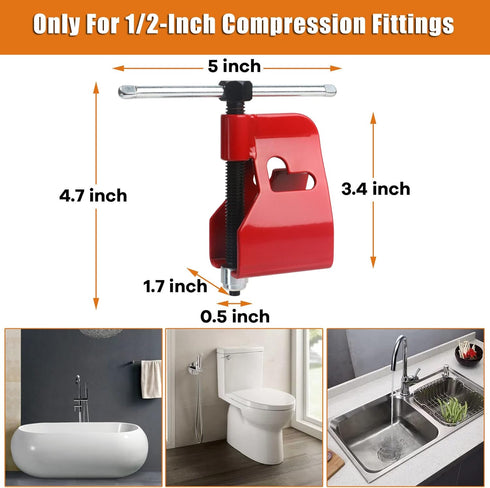 Compression Sleeve Puller Tool Remove Ferrule & Nut Of Pipe, Ferrule Puller For 1/2” Copper Water Compression Sleeve & 1/2-Inch Copper Tubing, Plu...