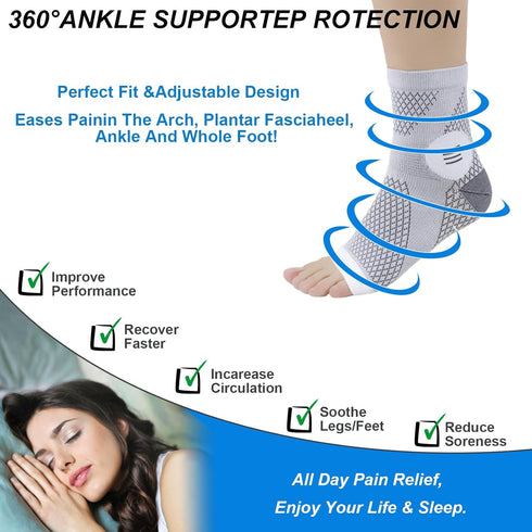 3 Pairs Neuropathy Socks for Women & Men,Nano Comprex Ankle Sleeves Protection Elastic Socks,Soothe Socks for Neuropathy Pain,Anti Fatigue Compres...