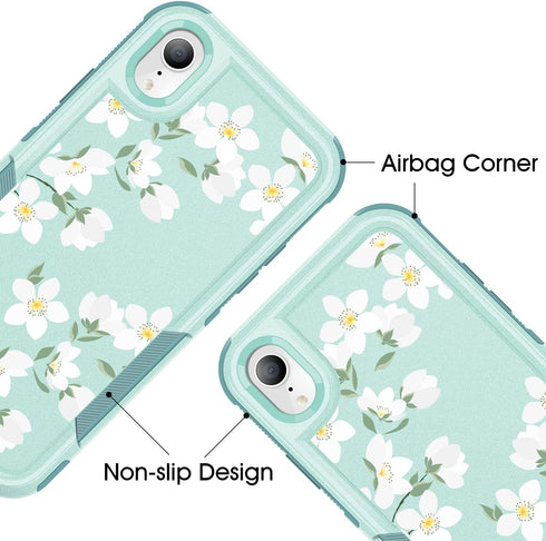 for iPhone XR Case, Shockproof with Heavy Duty Protective cover (Blooming Flowers)...