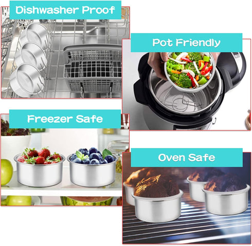 TeamFar 4 Inch Cake Pans, 6 PCS Stainless Steel Small Round Cake Pan with Side Liner Roll, Non-Toxic & Sturdy, Non-Stick & Heat-Resistant, Dishwas...