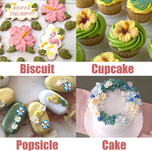Mini Silicone Molds 4 Pcs, Flower Green Grass Garden Picket Fence Fondant Molds for Chocolate Peony Mold Cake Decoration Candy Cupcake Topper Birt...