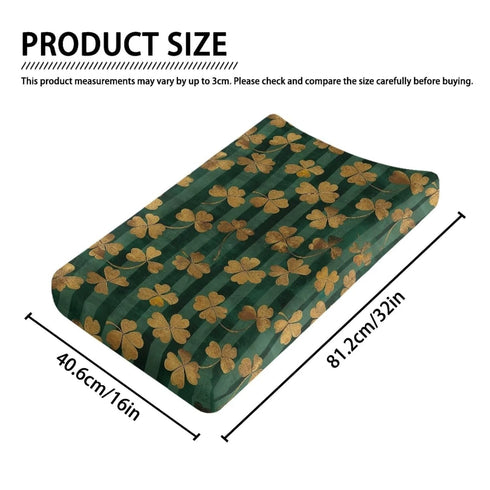 Golden Leaves Changing Pad Cover for Baby Saint Patricks Day Comfort Diaper Change Table Pad Covers Soft Breathable Changing Pad Sheets Cover...
