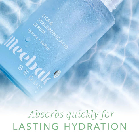 Meebak Korean Hyaluronic Acid Serum for Face with Vitamin C, CICA, Women, Anti Aging, Glow, Hydrating, 1.01 fl oz...