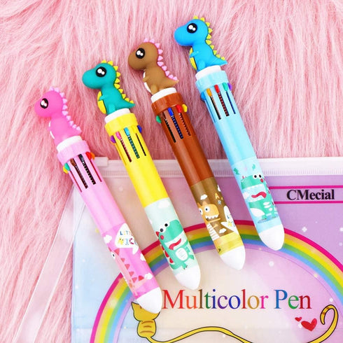 Writing Instrument Set, Dinosaur Pen Set of 4 with Case, Multicolor Ballpoint Pens for Kids and Adults...