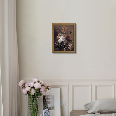 BANMU Moody Flower Painting - Still Life Flower Wall Art, Van's Vintage Floral Wall Art, Antique Art Print, Farmhouse Wall Art Moody Botanical Oil...
