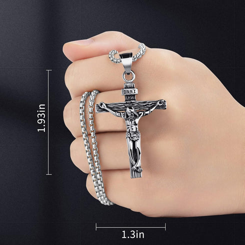 Cross Pendant for Car Rearview Mirror Charm Hanging Accessories Ornament Jesus Cross Necklace Jewelry Women Men Auto Interior Car Decor Crucifix C...
