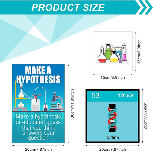 27 Pieces Science Bulletin Board Set Laminated Scientist Posters Classroom Decoration Banner Classroom Wall Decoration for Teachers Science Lab Cu...