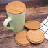 Pack of 4 Bamboo Cup Cover Wooden Coffee Mug, Wooden Tea Glass Drink Cup Lid Set...