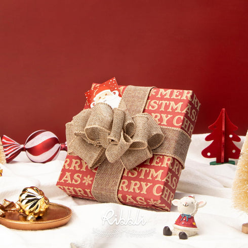 Ribbli Burlap Wired Edge Ribbon,1-1/2 Inch x 10 Yard,Natural,Solid for Big Bow,Wreath,Tree, Outdoor Decoration...