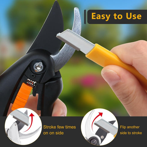2PCS Garden Tool Sharpener, Blade Sharpener Stone for Garden Knife Sharpener, Shear Scissor Sharpener Blade Sharpening for Gardening Pruner/Pocket...