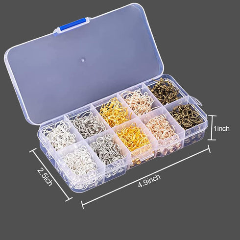 5 Colors Earring Hooks Kit Hypoallergenic Ear Wires and 1000pcs Jump Rings for Earrings Making Jewelry Making Findings...