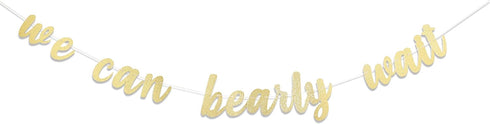 We Can Bearly Wait Banner - Teddy Bear Baby Shower Decorations, Decor for a Bear Themed Baby Shower, Smash Cake Props...
