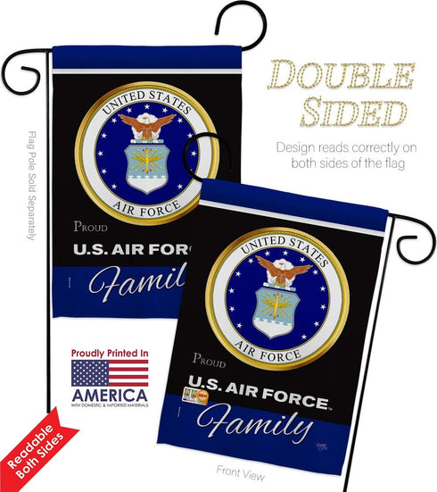 Air Force Proudly Family Garden Flag Armed Forces USAF United State American Military Veteran Retire Official Small Decorative Gift Yard House Ban...
