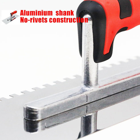 Tile Tools Stainless Steel Square Notched Trowel (11" x 4", Notch Size: 1/4") Masonry Hand Kit for Wall Floor Tiling Installation...
