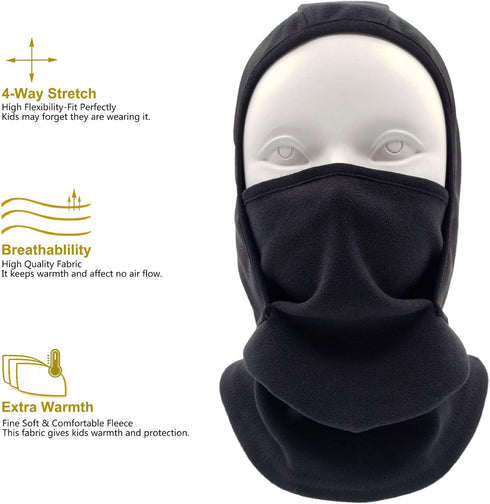 Kids Balaclava Ski Mask Windproof Fleece Neck Warmer Gaiter Winter Face Warmer for Cold Weather Boys Girls...