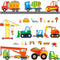 DECOWALL DS-8012 Construction Site Cars Island Kids Wall Stickers Wall Decals Peel and Stick Removable Wall Stickers for Kids Nursery Bedroom Livi...