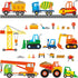 DECOWALL DS-8012 Construction Site Cars Island Kids Wall Stickers Wall Decals Peel and Stick Removable Wall Stickers for Kids Nursery Bedroom Livi...
