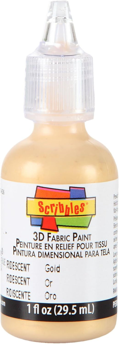 Scribbles 54224 Fabric Paint, 1 Fl Oz (Pack of 1), Gold Iridescent...