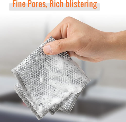 6pcs Double Layer Multifunctional Non-Scratch Wire Dishcloth, Multipurpose Wire Dishwashing Rags Wire Cleaning Cloths Wire Dish Towels for Sinks, ...