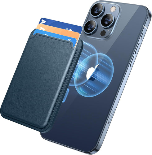 Miracase for MagSafe Wallet, Magnetic Card Wallet Holder, Compatible with MagSafe Wallet, 3-Card Holder, for iPhone 15/14/13/12 Series,Blue...
