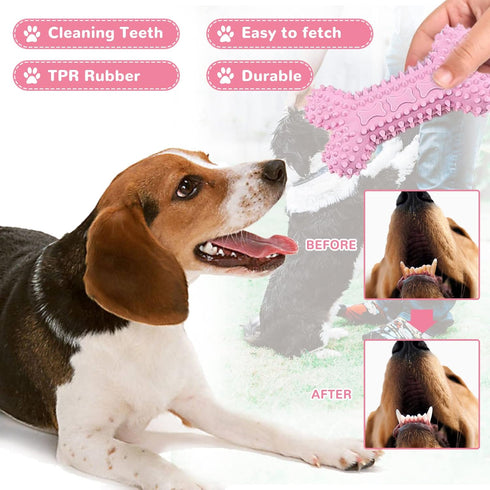 6 Pack Puppy Toys for Teething Small Dogs, Cute Pink Dog Chew Toys for Puppies, Soft Squeaky Dog Toys for Small Breed Cleaning Doggy Teeth, Outdoo...