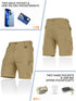 Toomett Mens Outdoor Casual Expandable Waist Lightweight Water Resistant Quick Dry Fishing Hiking Shorts,6230,Khaki,34...