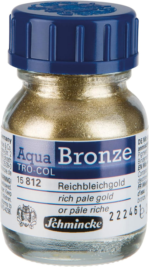 Schmincke - Aqua-Bronze, rich pale gold, 20 ml, 15 812 032, shiny metallic effects on gouache and watercolor paintings, paper, cardboard, painting...
