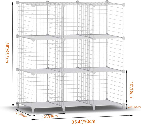 HOMIDEC Wire Cube Storage, Storage Shelves 9 Cube Bookshelf Bookcase Closet Organizer and Storage, Wire Storage Shelves Multi-Use DIY Storage Cube...